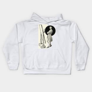 Noble boy looking at himself in the mirror handsome aristocrat Kids Hoodie